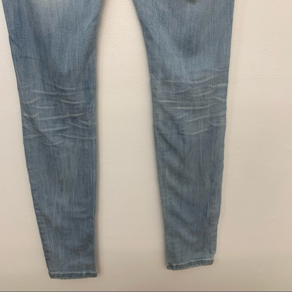 Machine Jeans Woman Size 1 Low Rise  Ripped Skinny Tapered Leg‎ Y2K Blue Light - Picture 6 of 10